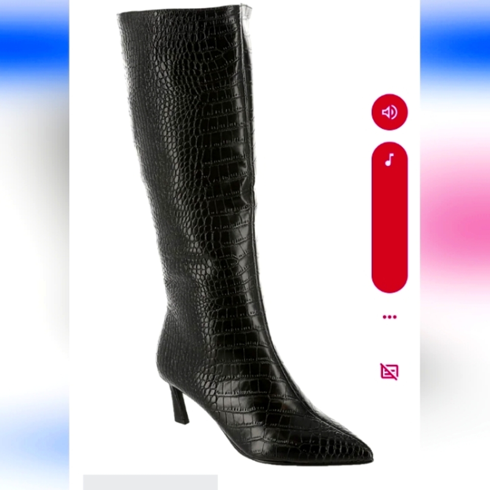 Steve Madden Croc Black Boots Size 5.5